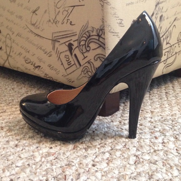 Platform Patent Leather Black Pumps