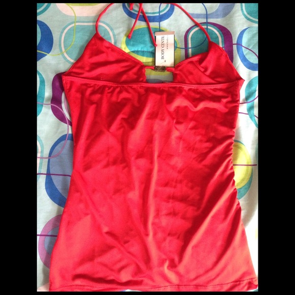 BRAND NEW! Red Silk Halter Top - Picture 3 of 3