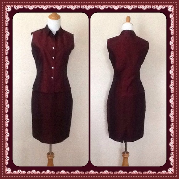 Casual Corner Silk Top and Jones Wear Skirt Outfit