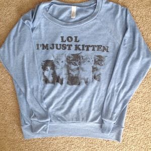 American Apparel 3/4 Sleeve Cat Pullover