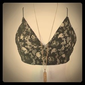Rehab black lace bralette