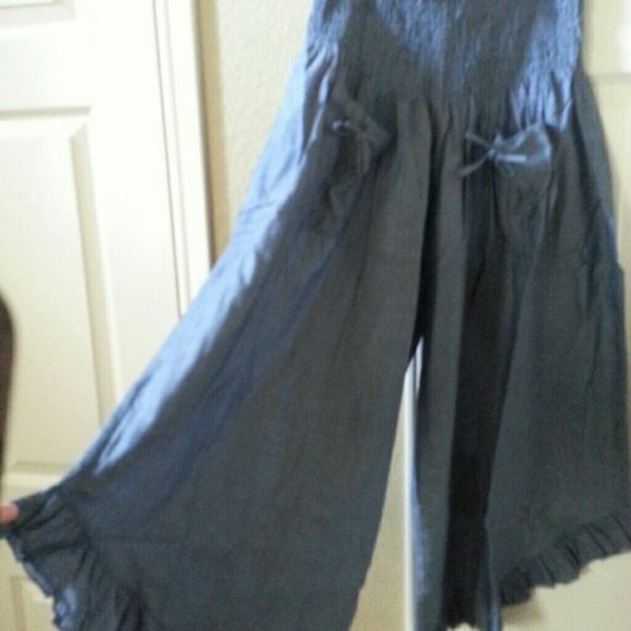 Chambray elastic waist pants