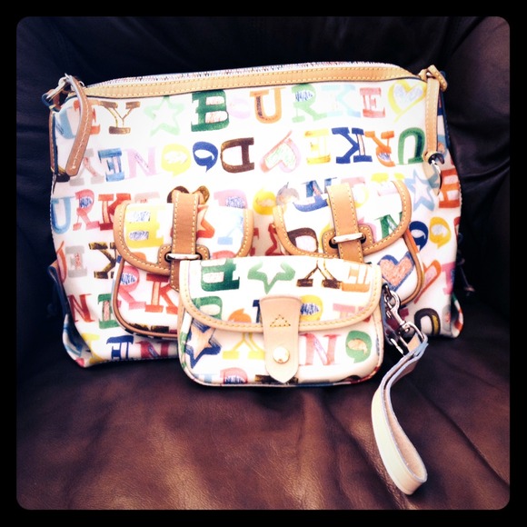 SOLD Large handbag with wristlet set