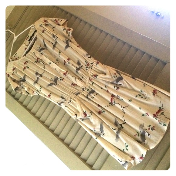 Zara bird print dress - with pockets!