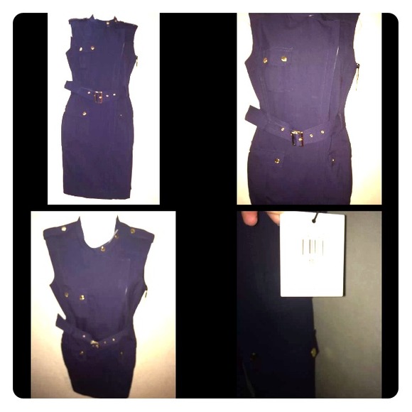 CALVIN KLEIN NWT Military/Nautical Style Dress 10