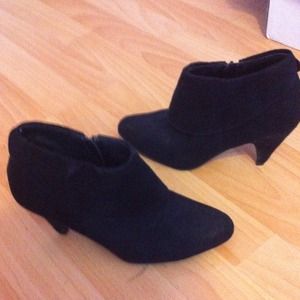 Black high-heeled booties