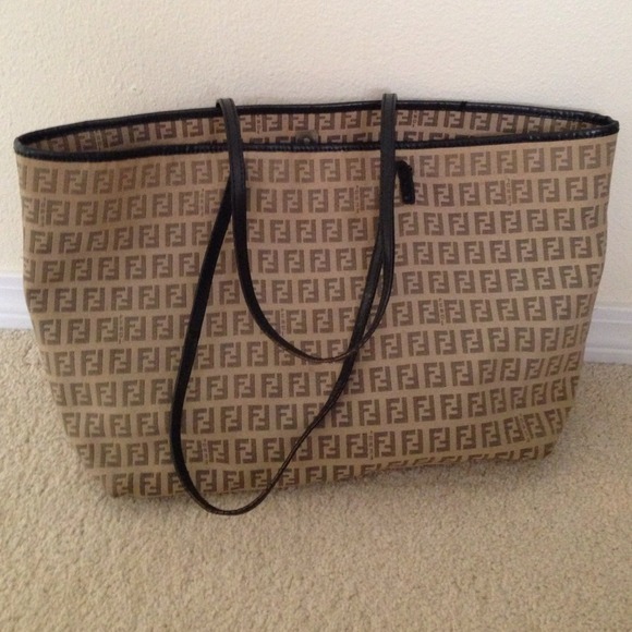 SOLD- Fendi black and light brown tote - Picture 1 of 4