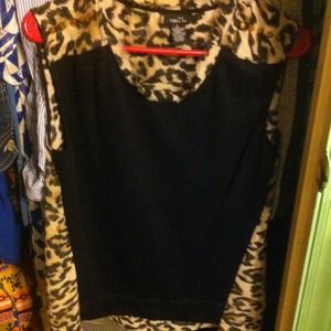 Black an Cheetah Print shirt