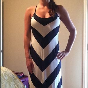 Navy and White Maxi dress