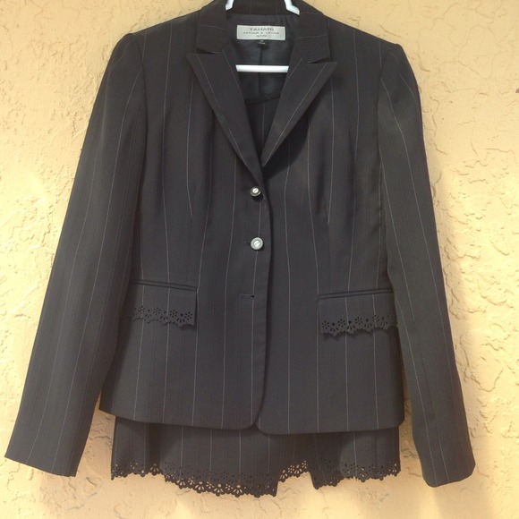Thahari suit- pinstriped skirt suit