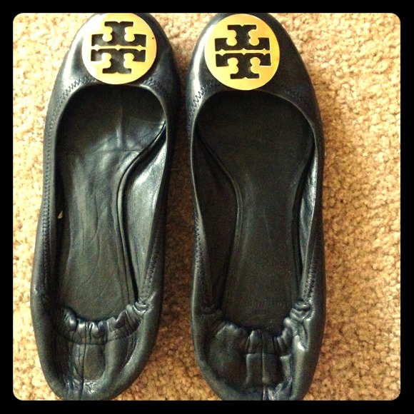 Tory Burch Shoes - Tory Burch Black Flats with gold