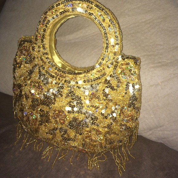 Sequin Gold Handbag