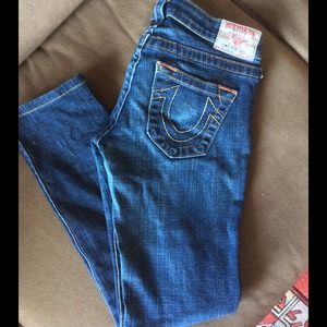 True Religion Stella Denim Crops, Size 24