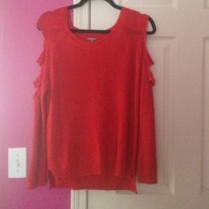 Red Cut-out Shoulder (Charlotte Russe) Sweater