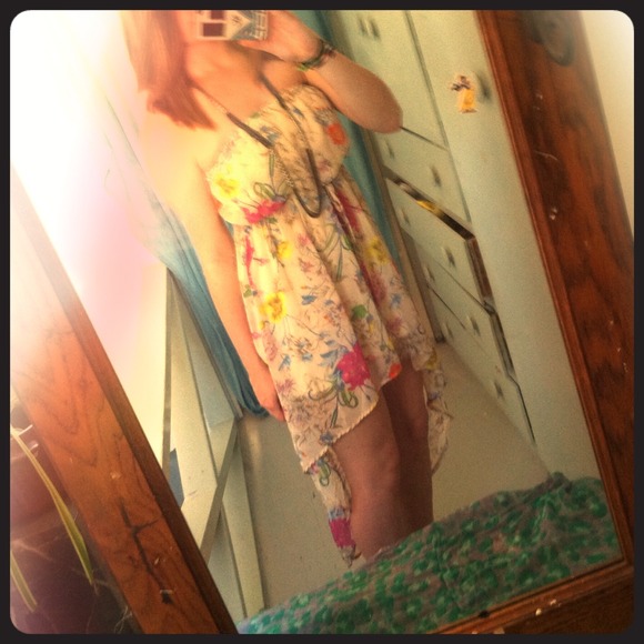 Peach flowered dress