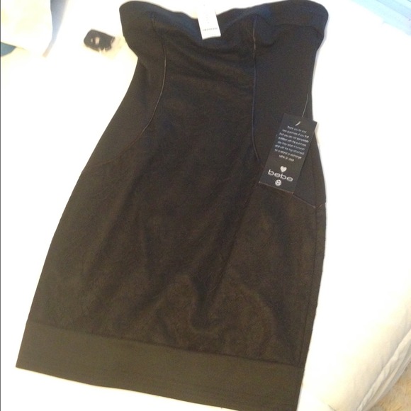 Bebe Strapless Lace Dress