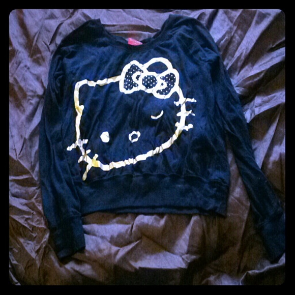 Black and gold hello kitty top