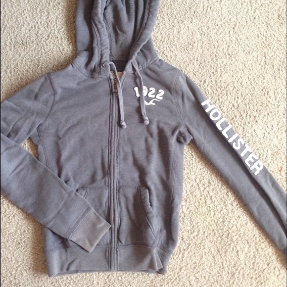 Grey Hollister Zip up!