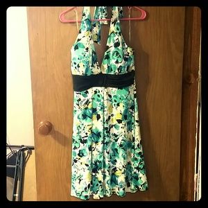 Flowery Halter Dress