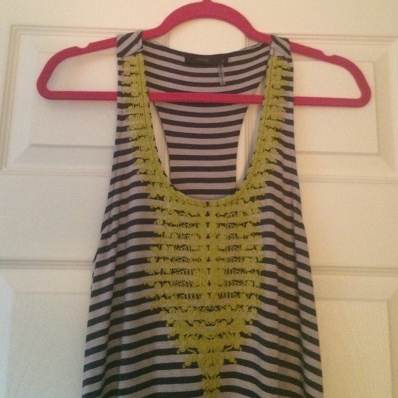 Nautical maxi dress. Blue and gray with gold