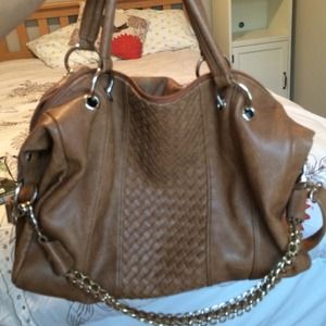 Walnut Handbag (with golden chain and strap)