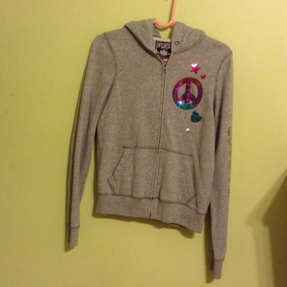Pink Zip Up Sequined Peace Jacket