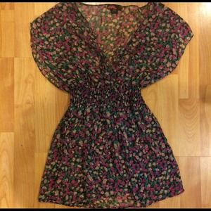 Sheer Black Floral Top