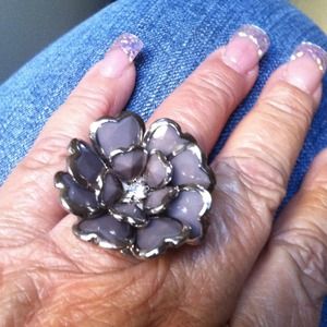 New Gray Flower Ring