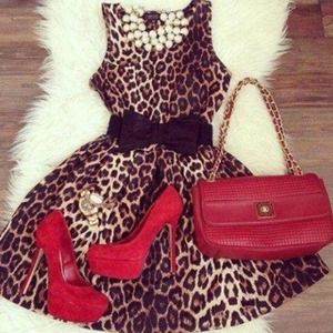 Victoria's Secret Cheetah Skater Dress