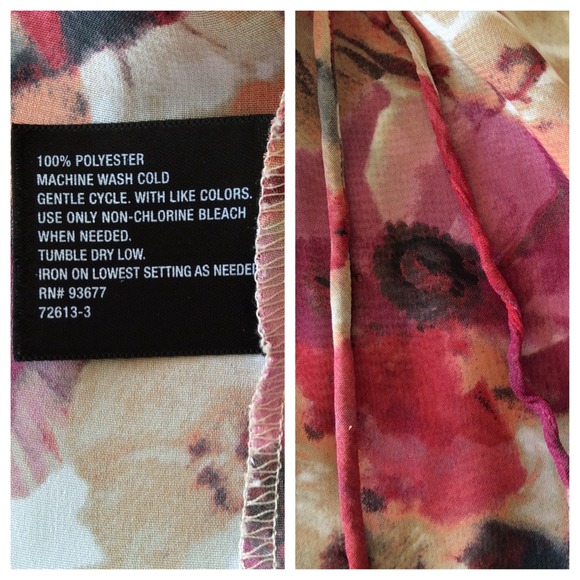 East 5th red, pink, black, beige flower print top - Picture 4 of 4