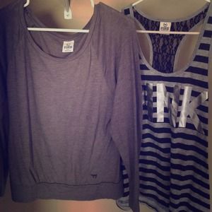 3 VICTORIAS SECRET PINK TOPS