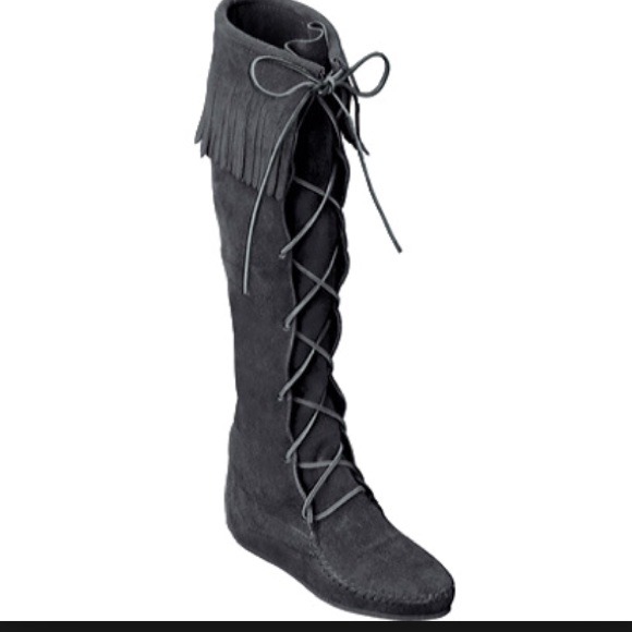 Knee High Black Fringe boots 🚫HOLD🚫