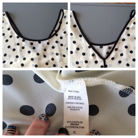 Beige top with black polka dots - Picture 4 of 4