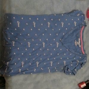 Aero blue heart v neck