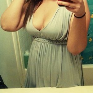 Grayish baby blue medium sized dress