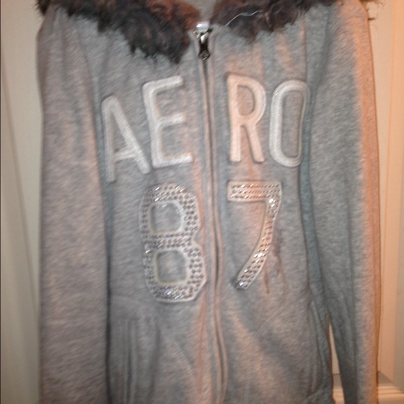 Aeropostale cheetah zip up sweater