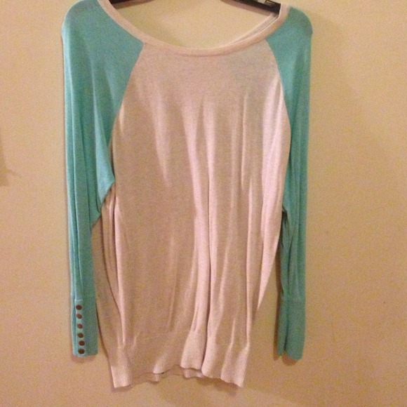 Teal and Tan Sweater