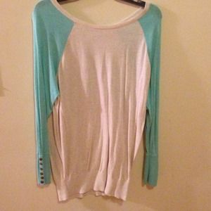 Teal and Tan Sweater