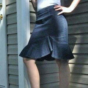 Dark denim Anthropologie skirt