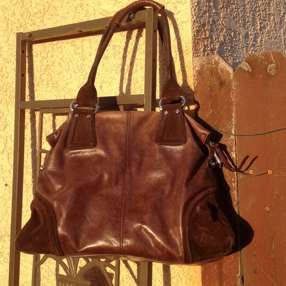 Brown Leather and Suade Handbag