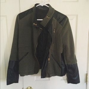 Nasty Gal Green Leather Jacket