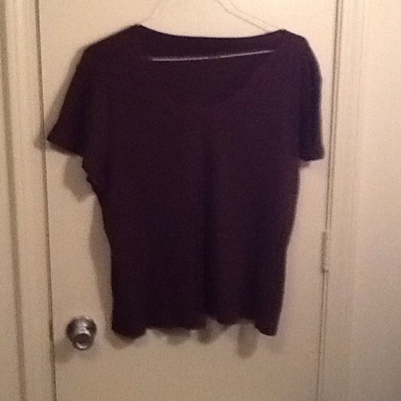 brown v-neck top