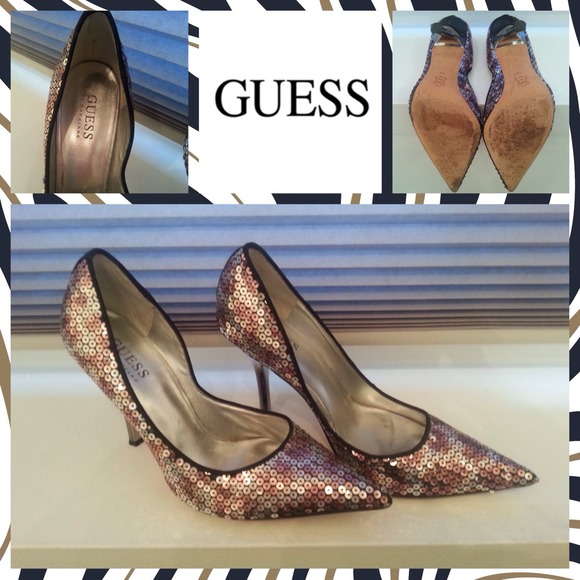 GUESS Sequin Pointed Toe Stiletto