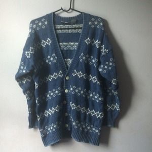 Oversized printed cardigan