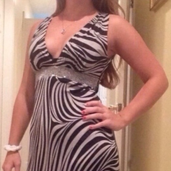 Zebra print formal dress