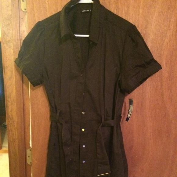 Brown shirt dress