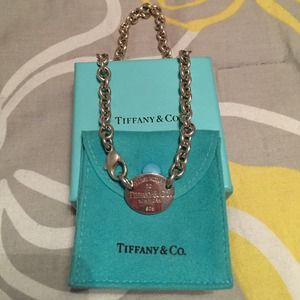 Auth Tiffany & co tag necklace