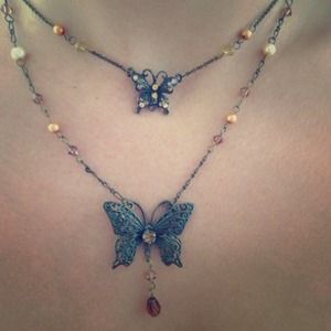 Vintage butterfly necklace