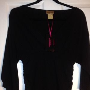 Scrunched Top, Black Batwing