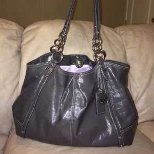 Dark gray grey coach purse handbag